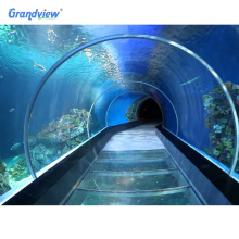 non yellowing lucite raw material large transparent acrylic tunnel thick glass tunnel swimming pool walls